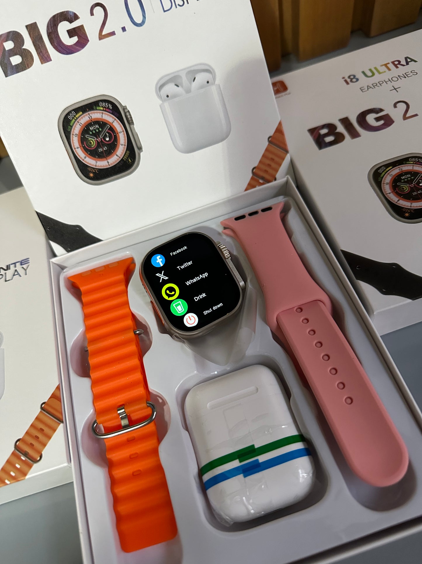 Súper Combo SmartWatch I9 Ultra Big 2.0 + Audífonos