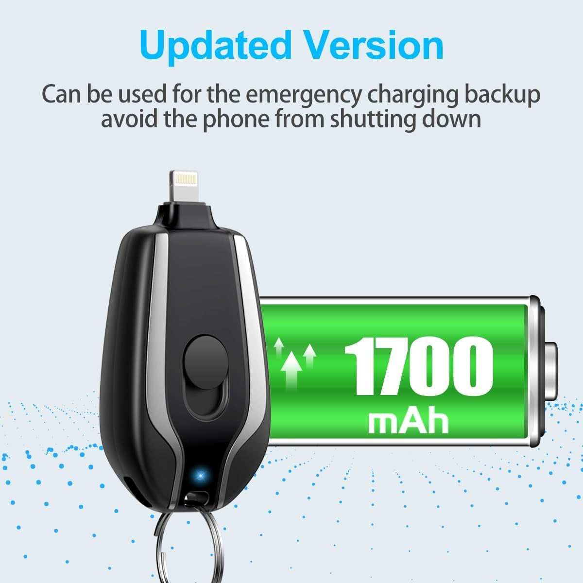 LLavero Cargador de Emergencia para Celulares Iphone y Tipo C- POWER BAND